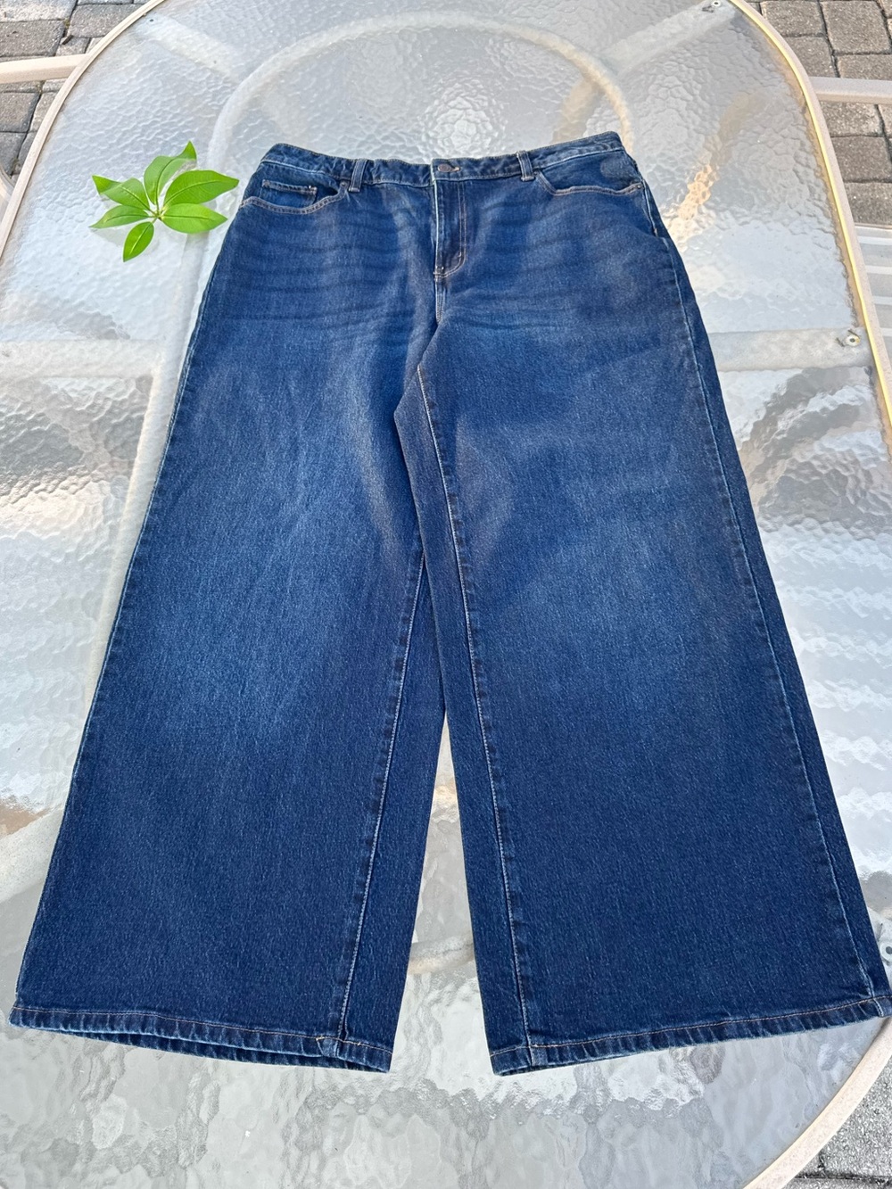 💙High Rise Wide Leg Jeans Time and Tru Dark Wash NWT Size 18